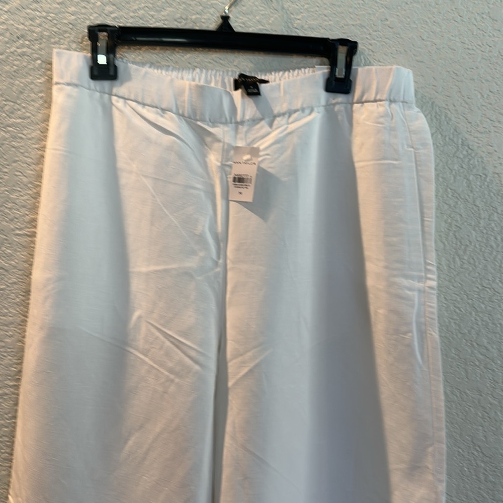 Ann Taylor White Wide-Leg Chino Pants - Picture 2 of 5